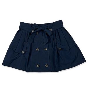 Forever 21 Navy Blue Tie Waist Skirt